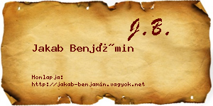 Jakab Benjámin névjegykártya